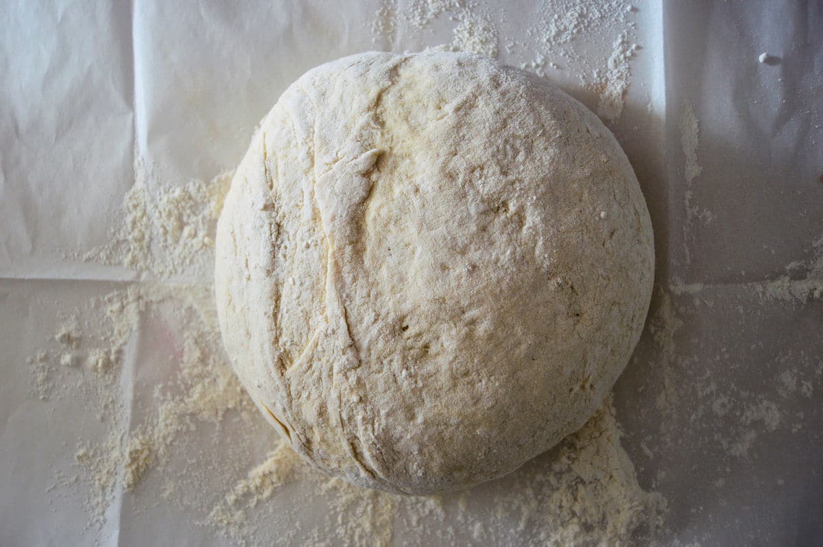 sourdough on parchment paper